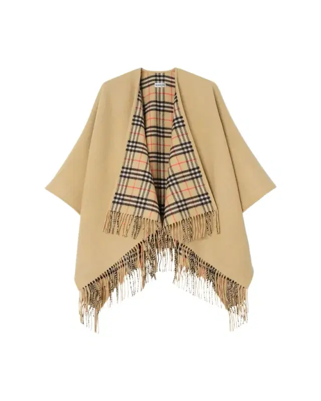 Reversible Check Wool Cape