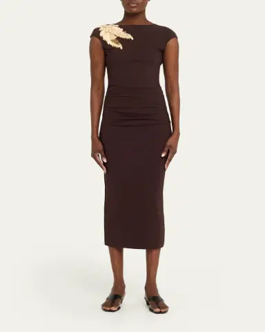 Chiara Boni La Petite Robe Hesupie Embellished Bodycon Midi Dress | Thumbnail 2 Chiara Boni La Petite Robe Hesupie Embellished Bodycon Midi Dress | Thumbnail 2