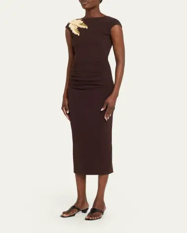 Chiara Boni La Petite Robe Hesupie Embellished Bodycon Midi Dress | Thumbnail 4 Chiara Boni La Petite Robe Hesupie Embellished Bodycon Midi Dress | Thumbnail 4