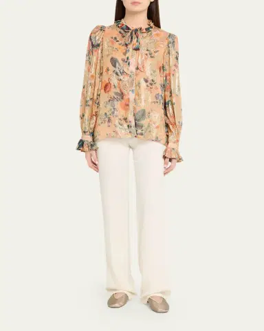 Kobi Halperin Josie Pussybow Floral Blouse | Thumbnail 2