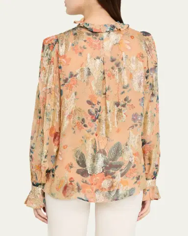 Kobi Halperin Josie Pussybow Floral Blouse | Thumbnail 3
