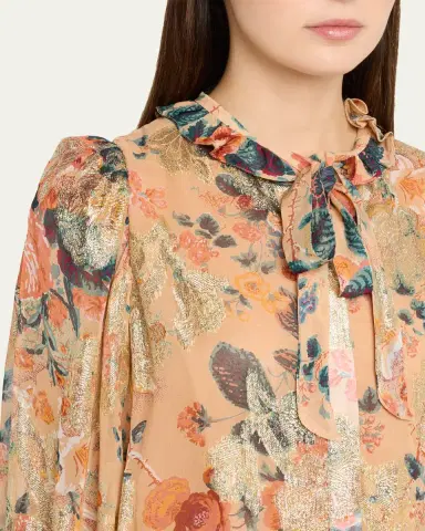 Kobi Halperin Josie Pussybow Floral Blouse | Thumbnail 5
