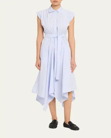 Proenza Schouler Adinna Sleeveless Belted Handkerchief Midi Shirtdress | Thumbnail 2 Proenza Schouler Adinna Sleeveless Belted Handkerchief Midi Shirtdress | Thumbnail 2