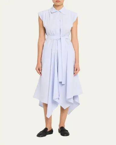 Proenza Schouler Adinna Sleeveless Belted Handkerchief Midi Shirtdress | Thumbnail 4 Proenza Schouler Adinna Sleeveless Belted Handkerchief Midi Shirtdress | Thumbnail 4