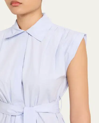 Proenza Schouler Adinna Sleeveless Belted Handkerchief Midi Shirtdress | Thumbnail 5 Proenza Schouler Adinna Sleeveless Belted Handkerchief Midi Shirtdress | Thumbnail 5