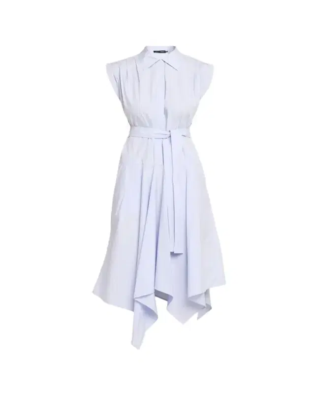 Proenza Schouler Adinna Sleeveless Belted Handkerchief Midi Shirtdress