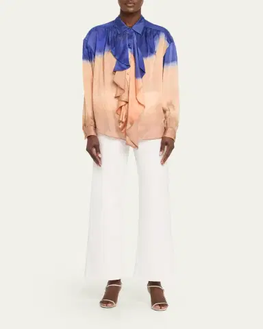 Ulla Johnson x Helen Frankenthaler Gesture Silk-Chiffon Ruffle Blouse | Thumbnail 2 Ulla Johnson x Helen Frankenthaler Gesture Silk-Chiffon Ruffle Blouse | Thumbnail 2