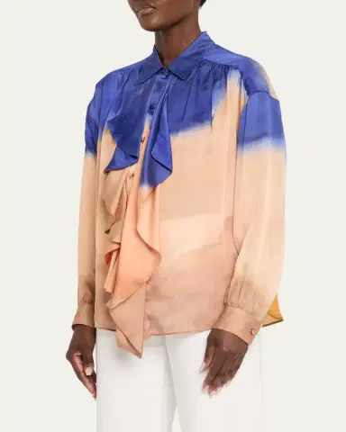 Ulla Johnson x Helen Frankenthaler Gesture Silk-Chiffon Ruffle Blouse | Thumbnail 4 Ulla Johnson x Helen Frankenthaler Gesture Silk-Chiffon Ruffle Blouse | Thumbnail 4