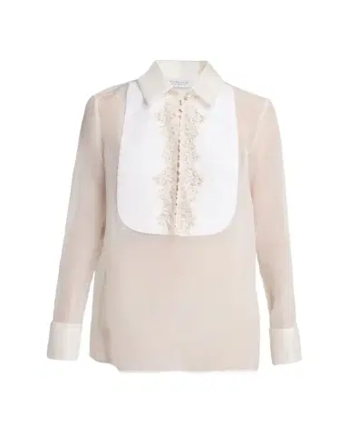 Gabriela Hearst Oriana Silk Organza Bib Blouse | Thumbnail 1 Gabriela Hearst Oriana Silk Organza Bib Blouse | Thumbnail 1