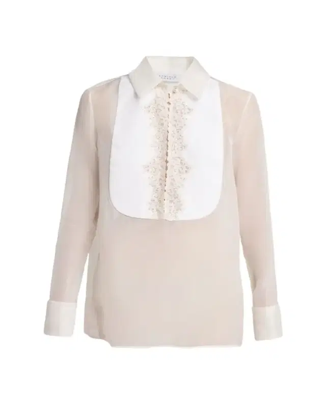 Gabriela Hearst Oriana Silk Organza Bib Blouse