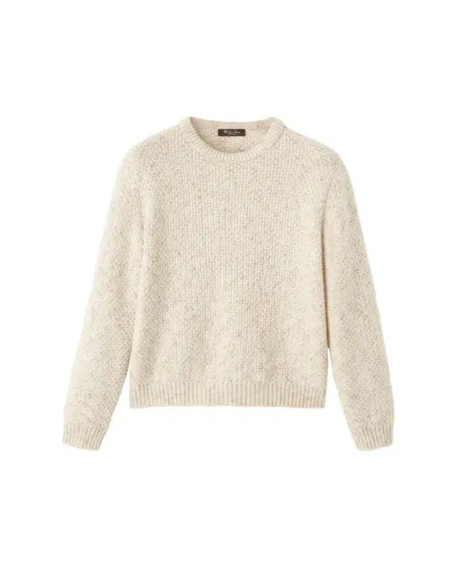 Men's Ash Virgin Wool, Linen and Cashmere Crewneck Sweater