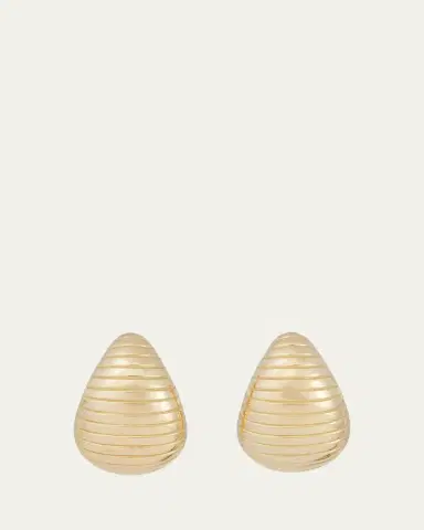 SIDNEY GARBER 18K Yellow Gold Large Grooved Anjou Earrings | Thumbnail 2 SIDNEY GARBER 18K Yellow Gold Large Grooved Anjou Earrings | Thumbnail 2