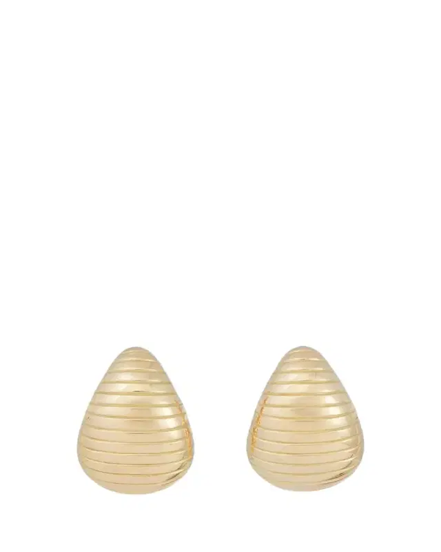 18K Yellow Gold Large Grooved Anjou Earrings