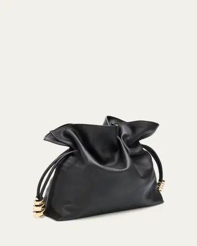 Loewe Flamenco Ruched Clutch Bag in Leather | Thumbnail 2 Loewe Flamenco Ruched Clutch Bag in Leather | Thumbnail 2