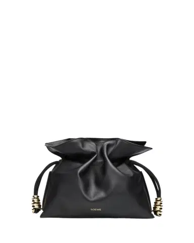 Loewe Flamenco Ruched Clutch Bag in Leather | Thumbnail 1 Loewe Flamenco Ruched Clutch Bag in Leather | Thumbnail 1
