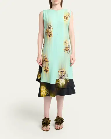 Proenza Schouler Rhetta Blur Floral Sleeveless Midi Shift Dress | Thumbnail 2 Proenza Schouler Rhetta Blur Floral Sleeveless Midi Shift Dress | Thumbnail 2
