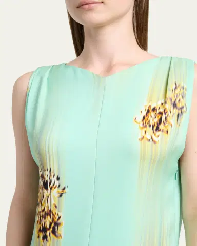 Proenza Schouler Rhetta Blur Floral Sleeveless Midi Shift Dress | Thumbnail 5 Proenza Schouler Rhetta Blur Floral Sleeveless Midi Shift Dress | Thumbnail 5