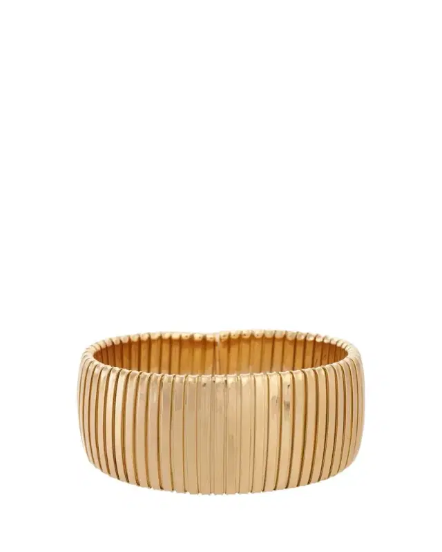 SIDNEY GARBER 18K Yellow Gold Ribbed Cuff Bracelet