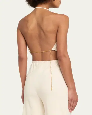 Ronny Kobo Marie Draped Crop Top | Thumbnail 3 Ronny Kobo Marie Draped Crop Top | Thumbnail 3