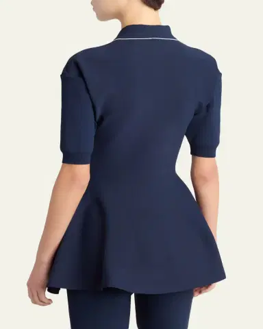 Stella McCartney Compact Knit Peplum Polo Shirt | Thumbnail 3 Stella McCartney Compact Knit Peplum Polo Shirt | Thumbnail 3