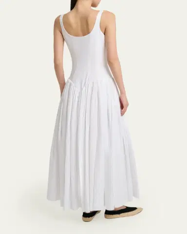 Gabriela Hearst Naia Sleeveless Linen Basque-Waist Maxi Dress | Thumbnail 3