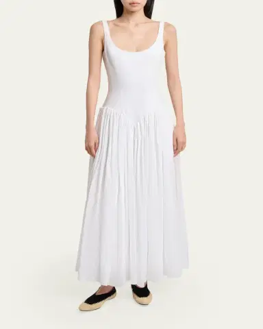 Gabriela Hearst Naia Sleeveless Linen Basque-Waist Maxi Dress | Thumbnail 4