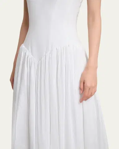 Gabriela Hearst Naia Sleeveless Linen Basque-Waist Maxi Dress | Thumbnail 5