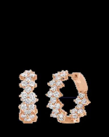 Anita Ko 18K Rose Gold Triangle Diamond Eternity Hoop Earrings | Thumbnail 2 Anita Ko 18K Rose Gold Triangle Diamond Eternity Hoop Earrings | Thumbnail 2