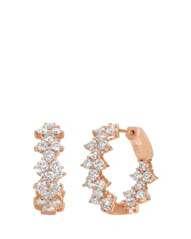 Anita Ko 18K Rose Gold Triangle Diamond Eternity Hoop Earrings | Thumbnail 1 Anita Ko 18K Rose Gold Triangle Diamond Eternity Hoop Earrings | Thumbnail 1