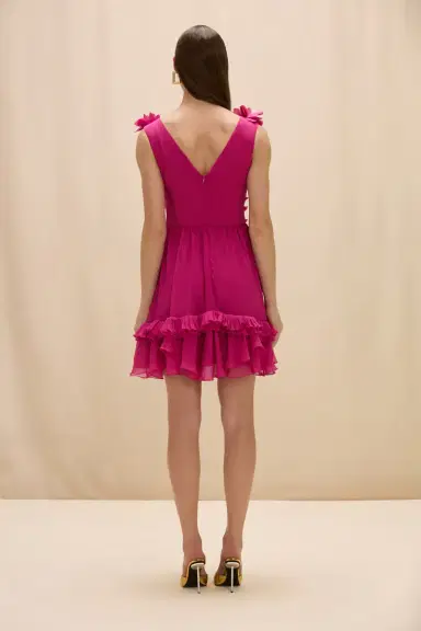 PatBo CHIFFON CARMEN FLOWERS MINI DRESS | Thumbnail 3