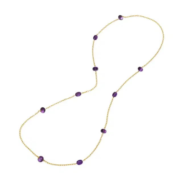 GOSHWARA Goshwara Beyond 18K Yellow Gold Amethyst Beads & Tumbles Necklace by The Solist