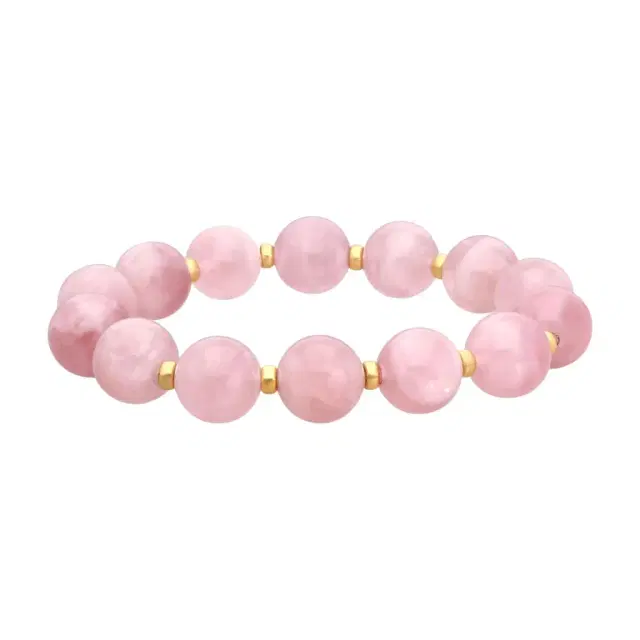 GOSHWARA Goshwara Beyond Rose Quarts and 18K Yellow Gold Beads Bracelet by The Solist
