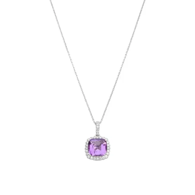 GOSHWARA Goshwara Gossip 18K White Gold Amethyst Scallop Pendant by The Solist