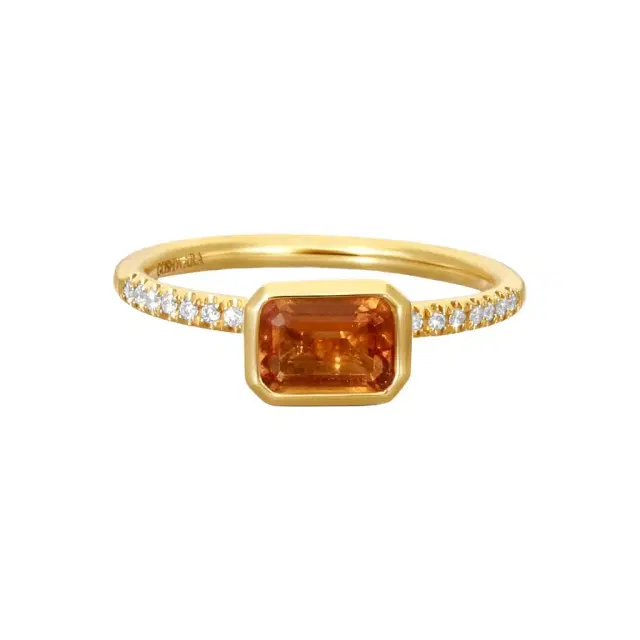 GOSHWARA Goshwara Gossip 18K Yellow Gold Citrine Emerald Cut Ring Sz. 6.75 by The Solist