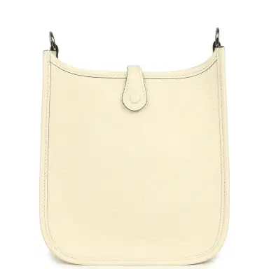 HERMÈS Hermes Evelyne TPM Cream Clemence Palladium Hardware | Thumbnail 4 HERMÈS Hermes Evelyne TPM Cream Clemence Palladium Hardware | Thumbnail 4