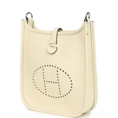 HERMÈS Hermes Evelyne TPM Cream Clemence Palladium Hardware | Thumbnail 5 HERMÈS Hermes Evelyne TPM Cream Clemence Palladium Hardware | Thumbnail 5