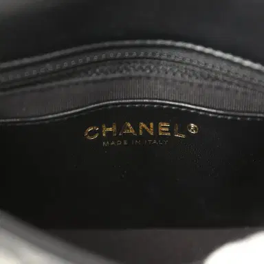 Chanel Pre-owned Chanel Heart Charms Mini Square Flap Bag Black Lambskin Enamel Light Gold Hardware | Thumbnail 11 Chanel Pre-owned Chanel Heart Charms Mini Square Flap Bag Black Lambskin Enamel Light Gold Hardware | Thumbnail 11