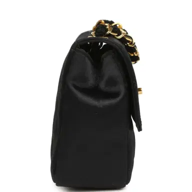 Chanel Vintage Chanel Mini Rectangular Flap Bag Black Satin Gold Hardware | Thumbnail 3 Chanel Vintage Chanel Mini Rectangular Flap Bag Black Satin Gold Hardware | Thumbnail 3