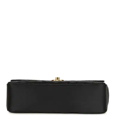 Chanel Vintage Chanel Mini Rectangular Flap Bag Black Satin Gold Hardware | Thumbnail 6 Chanel Vintage Chanel Mini Rectangular Flap Bag Black Satin Gold Hardware | Thumbnail 6