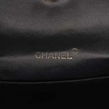 Chanel Vintage Chanel Mini Rectangular Flap Bag Black Satin Gold Hardware | Thumbnail 8 Chanel Vintage Chanel Mini Rectangular Flap Bag Black Satin Gold Hardware | Thumbnail 8