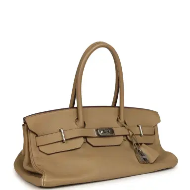 HERMÈS Vintage Hermes Shoulder Birkin 42 JPG Poussiere Clemence Palladium Hardware | Thumbnail 2 HERMÈS Vintage Hermes Shoulder Birkin 42 JPG Poussiere Clemence Palladium Hardware | Thumbnail 2