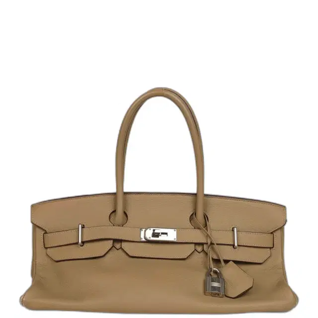 hermes Vintage Hermes Shoulder Birkin 42 JPG Poussiere Clemence Palladium Hardware