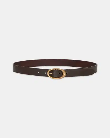 TWP BELT/NARROW LEATHER W GOLD HARDWARE | Thumbnail 1