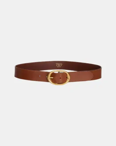 TWP BELT/WIDE LEATHER W GOLD HARDWARE | Thumbnail 1