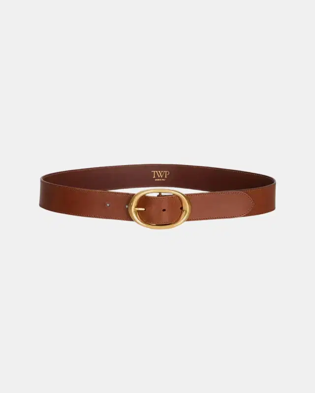 BELT/WIDE LEATHER W GOLD HARDWARE
