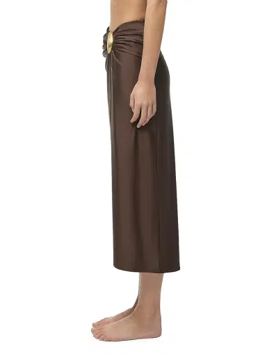 Simkhai Women's Eiana Shell Midi-Skirt - Chocolate - Size XS | Thumbnail 4 Simkhai Women's Eiana Shell Midi-Skirt - Chocolate - Size XS | Thumbnail 4