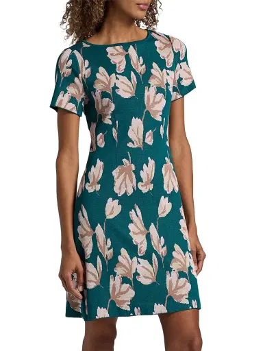 Misook Women's Floral A-Line Minidress - Spruce Cherry Blossom - Size XXL | Thumbnail 4 Misook Women's Floral A-Line Minidress - Spruce Cherry Blossom - Size XXL | Thumbnail 4