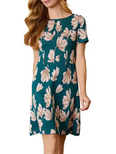 Misook Women's Floral A-Line Minidress - Spruce Cherry Blossom - Size XXL | Thumbnail 8 Misook Women's Floral A-Line Minidress - Spruce Cherry Blossom - Size XXL | Thumbnail 8