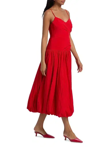 Cinq à Sept Women's Fia Bubble Hem Midi-Dress - Goji Berry - Size 10 | Thumbnail 2 Cinq à Sept Women's Fia Bubble Hem Midi-Dress - Goji Berry - Size 10 | Thumbnail 2