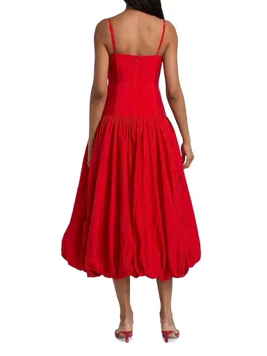 Cinq à Sept Women's Fia Bubble Hem Midi-Dress - Goji Berry - Size 10 | Thumbnail 5 Cinq à Sept Women's Fia Bubble Hem Midi-Dress - Goji Berry - Size 10 | Thumbnail 5